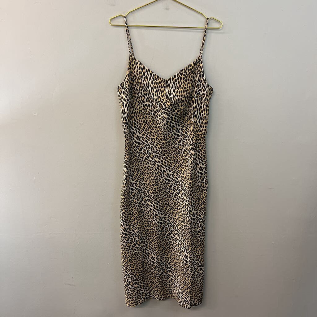 Levi Brown/ Black Leopard Print Silky Maxi Dress Medium