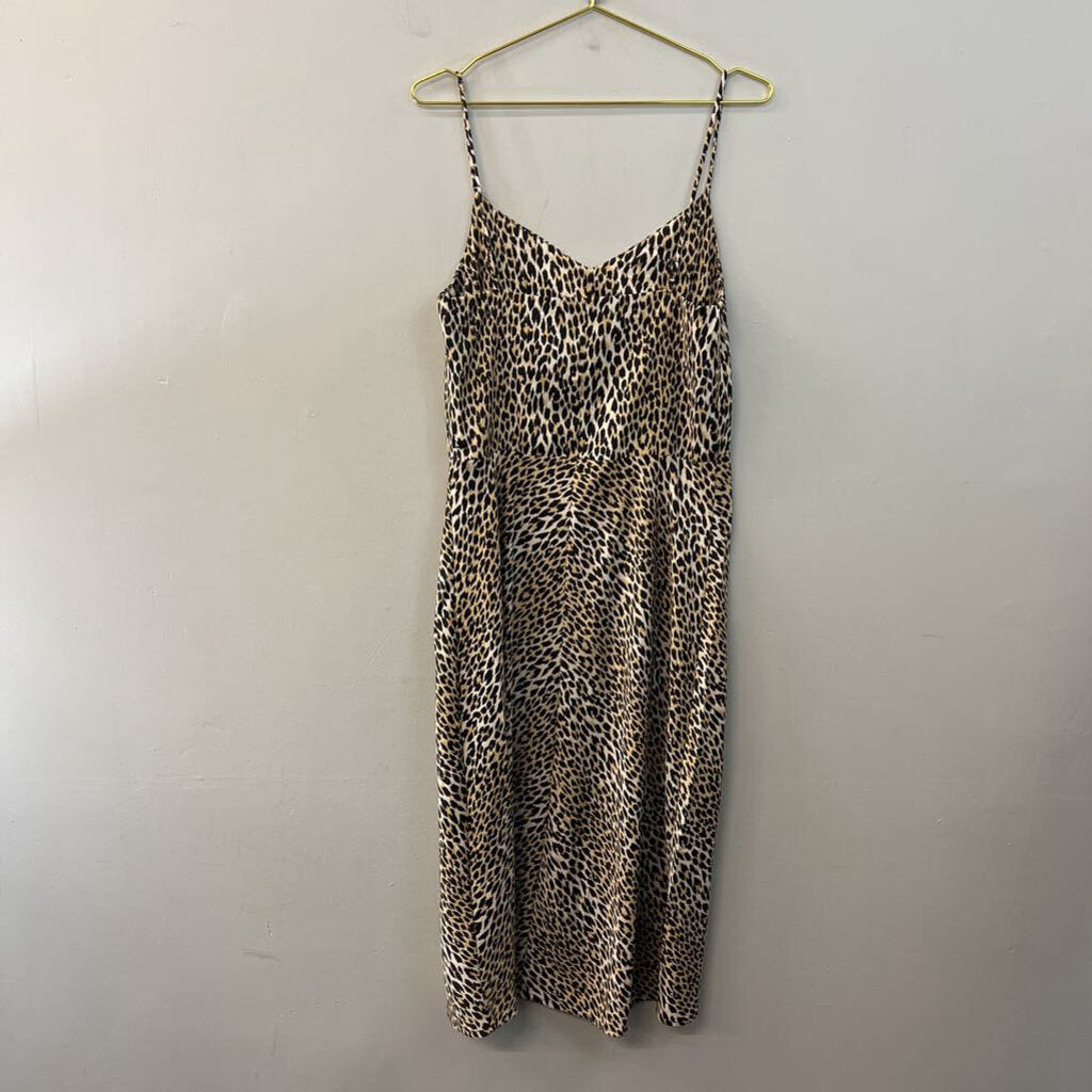 Levi Brown/ Black Leopard Print Silky Maxi Dress Medium