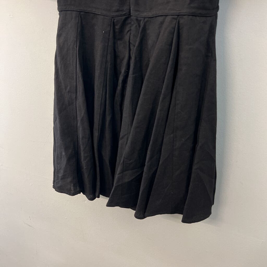 House of Harlow Black Short Puff Sleeve Deep V Neck Dress 6