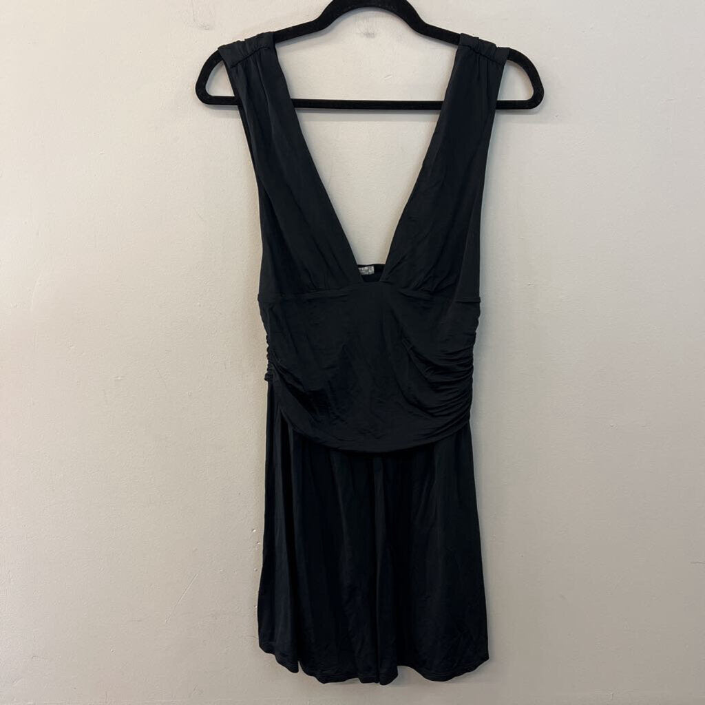 Intimately Free People Black Silky V Neck Mini Dress Medium