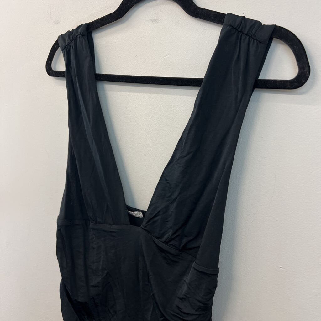 Intimately Free People Black Silky V Neck Mini Dress Medium