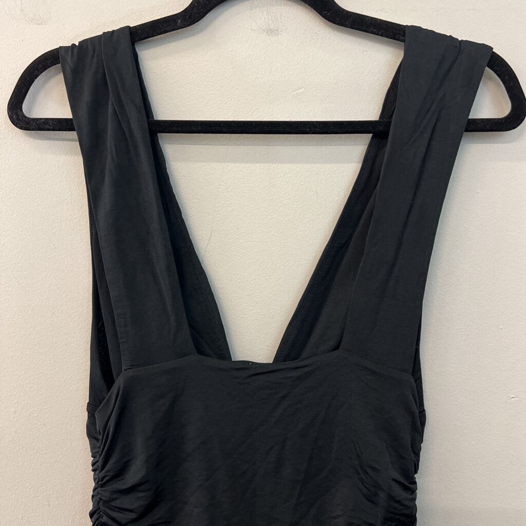 Intimately Free People Black Silky V Neck Mini Dress Medium