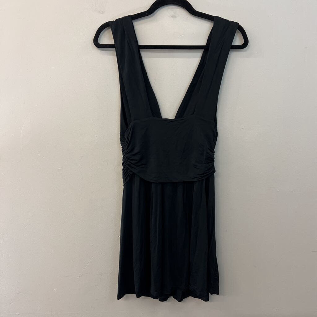 Intimately Free People Black Silky V Neck Mini Dress Medium