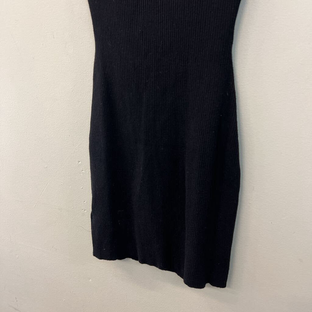 House of Harlow Black Ribbed Cut Out Front Tank Dress Medium