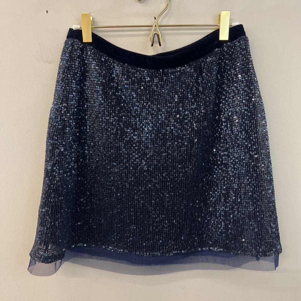 Free People Navy Sequin Mini Skirt 6
