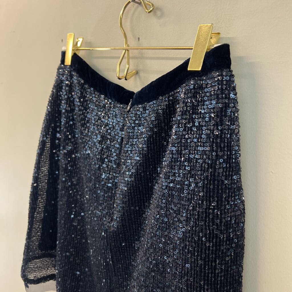 Free People Navy Sequin Mini Skirt 6