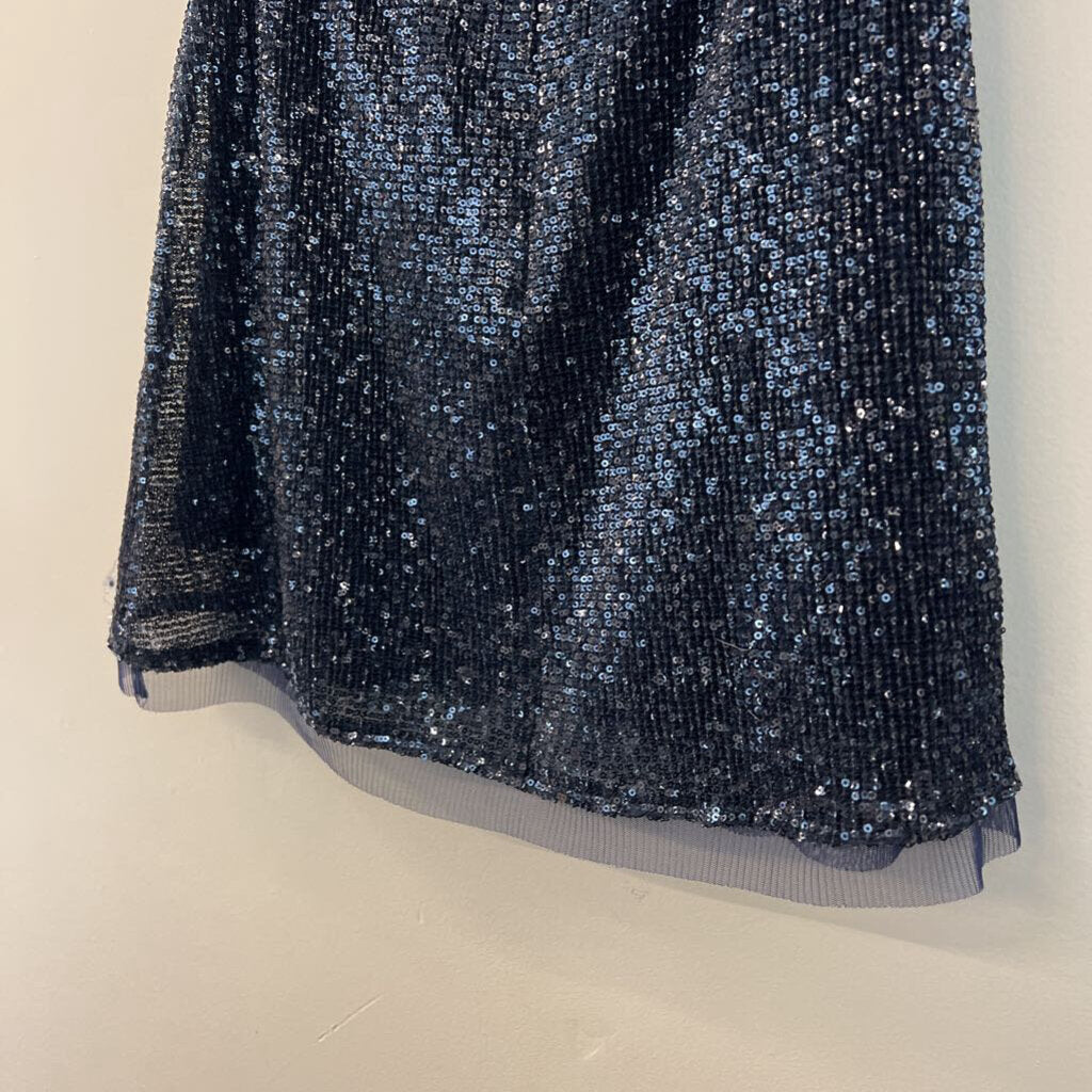 Free People Navy Sequin Mini Skirt 6