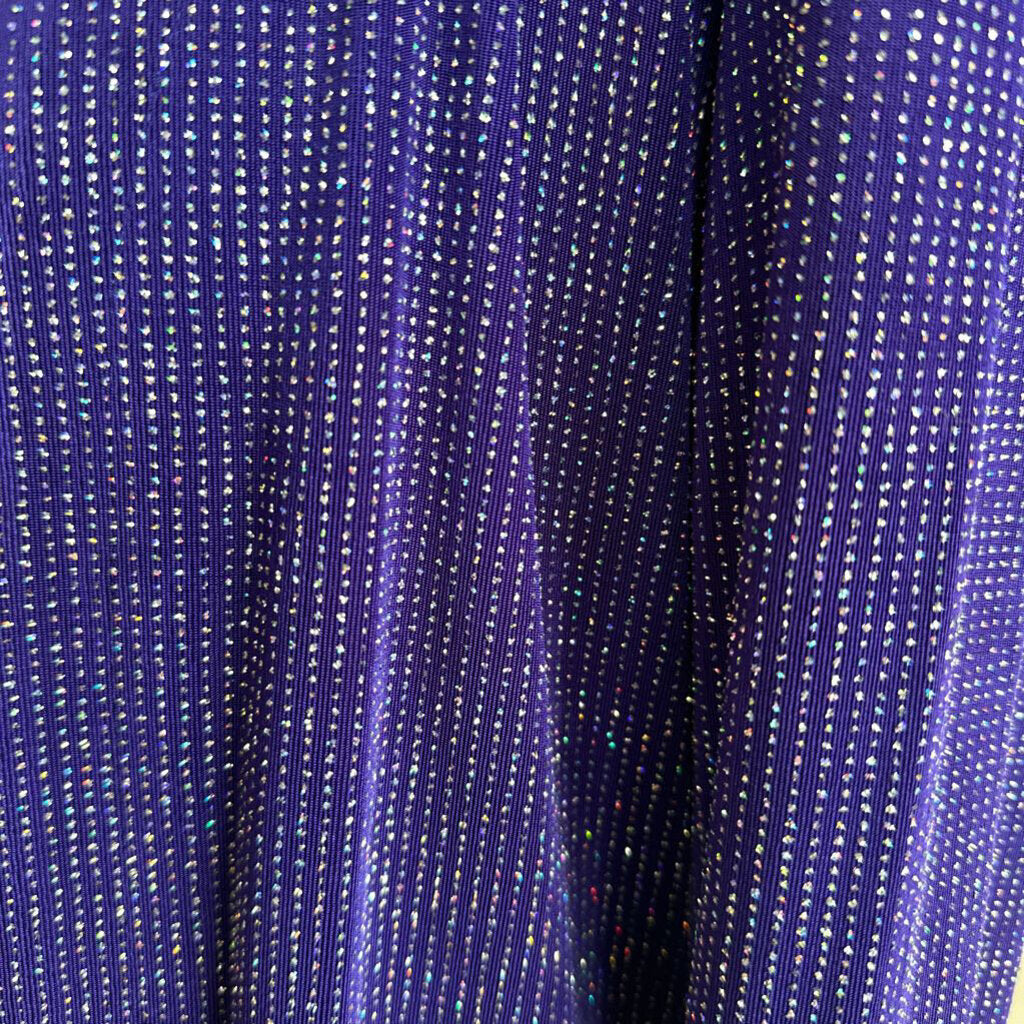 Ronni Nicole Purple/ Silver Shimmer Sparkle Top/ Jacket Long Formal Dress 10