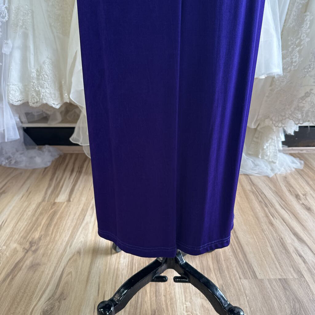 Ronni Nicole Purple/ Silver Shimmer Sparkle Top/ Jacket Long Formal Dress 10