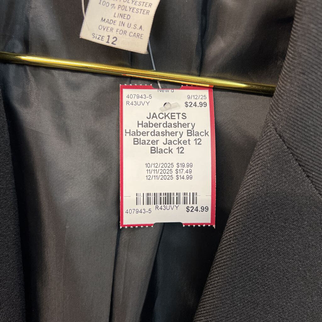 Haberdashery Black Blazer Jacket 12