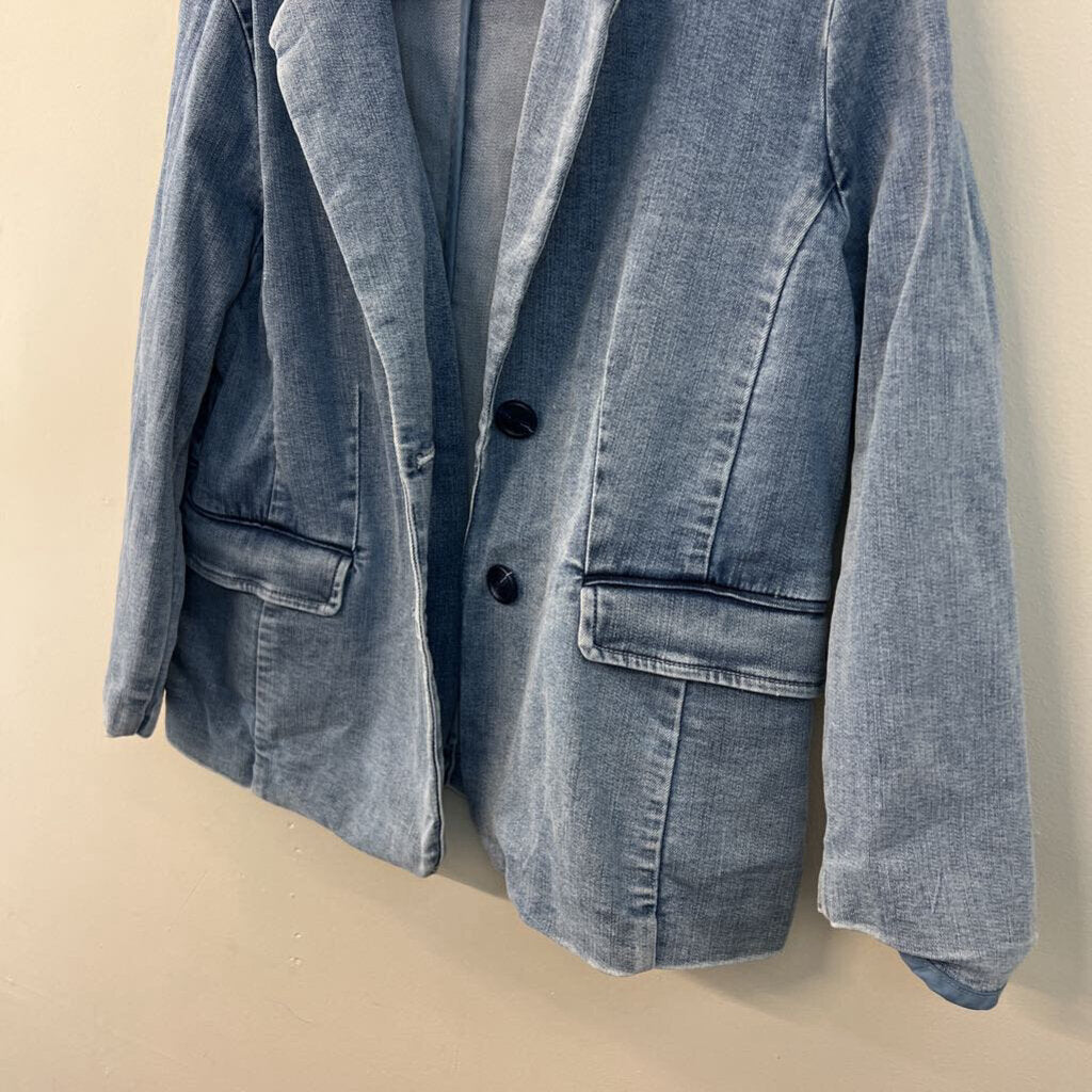 Laurie Felt Light Wash Denim Blazer Jacket Medium