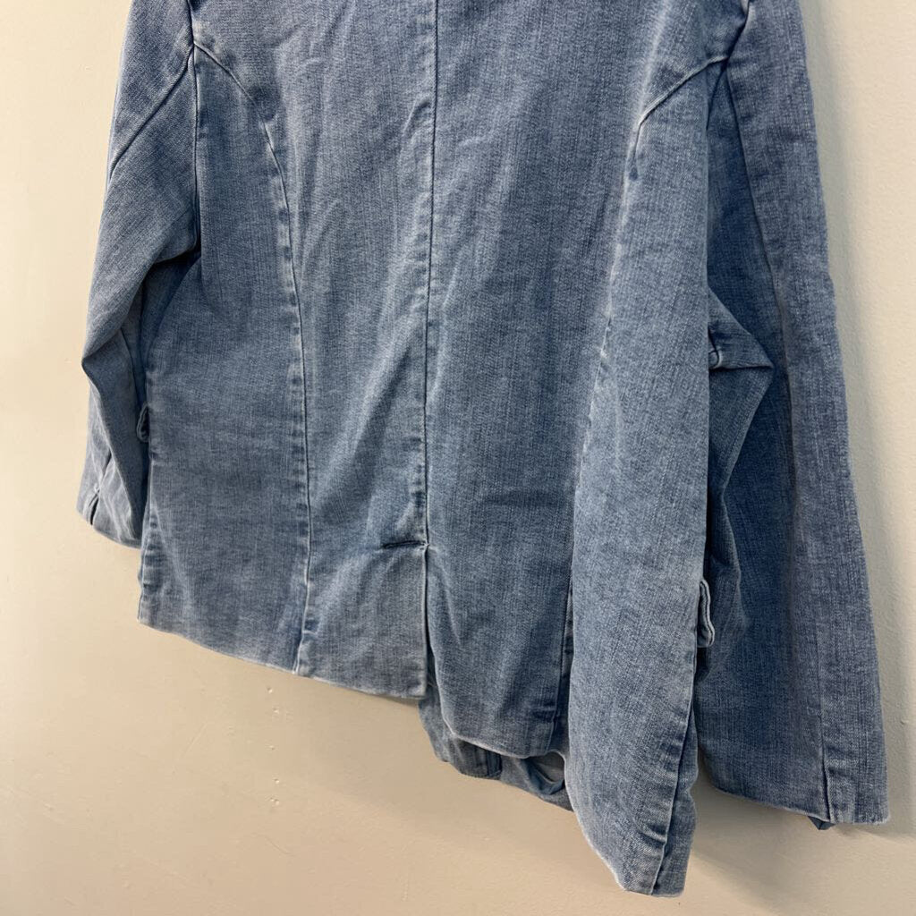 Laurie Felt Light Wash Denim Blazer Jacket Medium