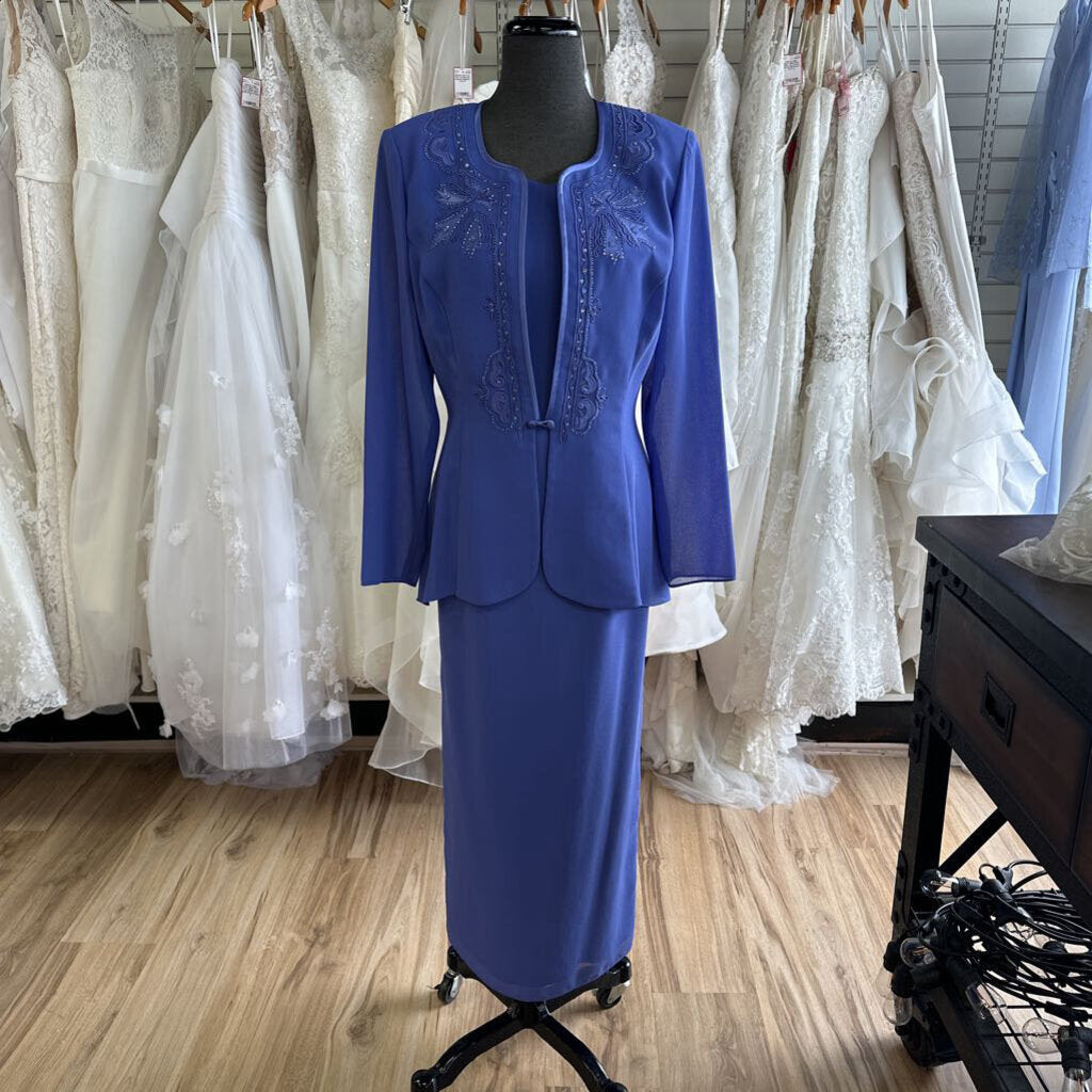 R&M Richards Purple Long Dress With Jacket 10