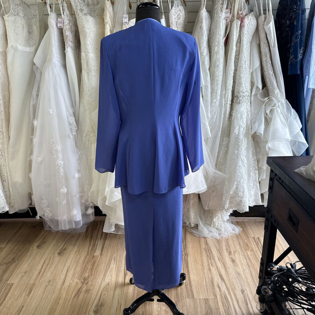 R&M Richards Purple Long Dress With Jacket 10