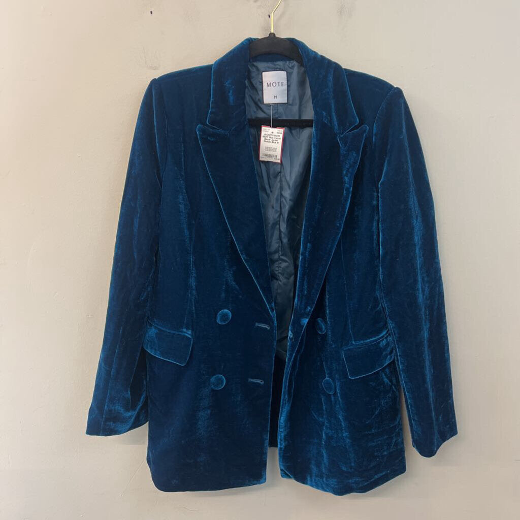 MOTF Blue Velvet Blazer Jacket Medium