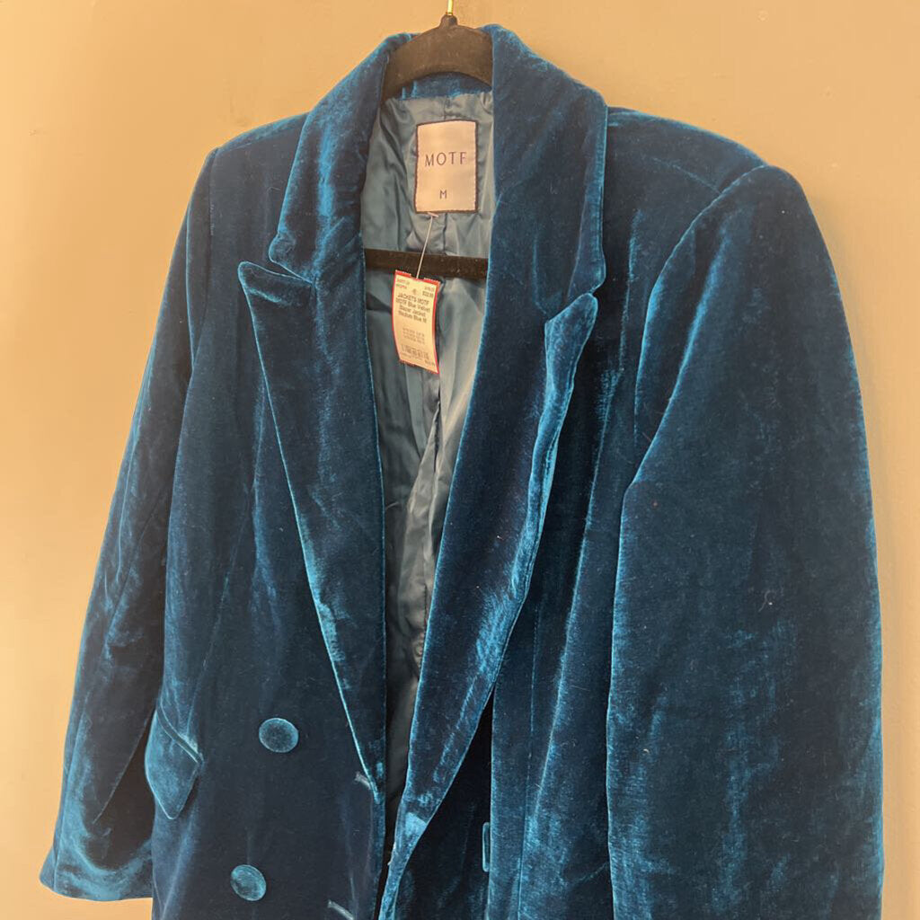 MOTF Blue Velvet Blazer Jacket Medium