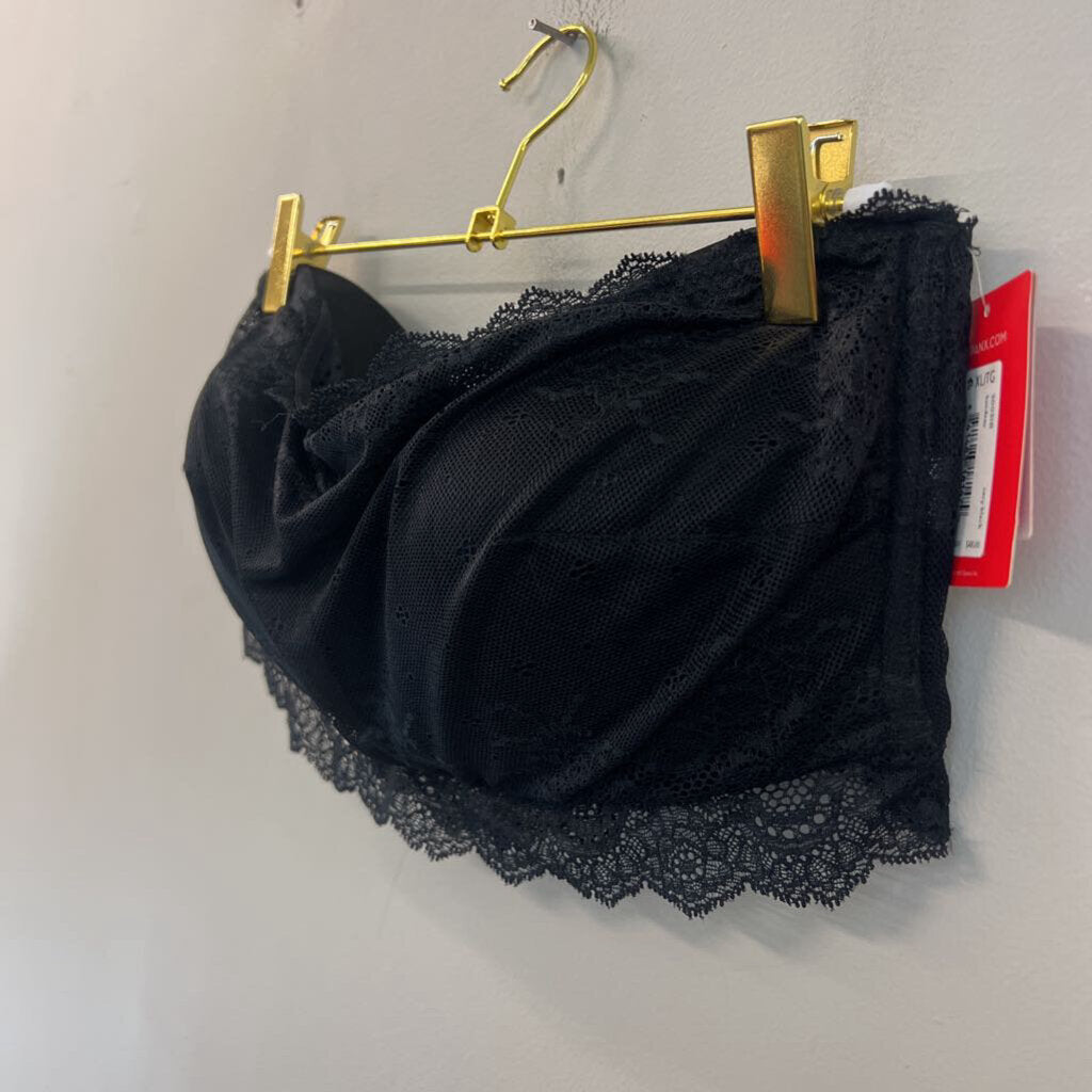 Spanx Black Lace Strapless Bralette Extra Large
