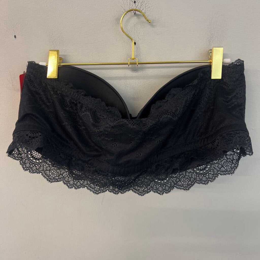 Spanx Black Lace Strapless Bralette Extra Large