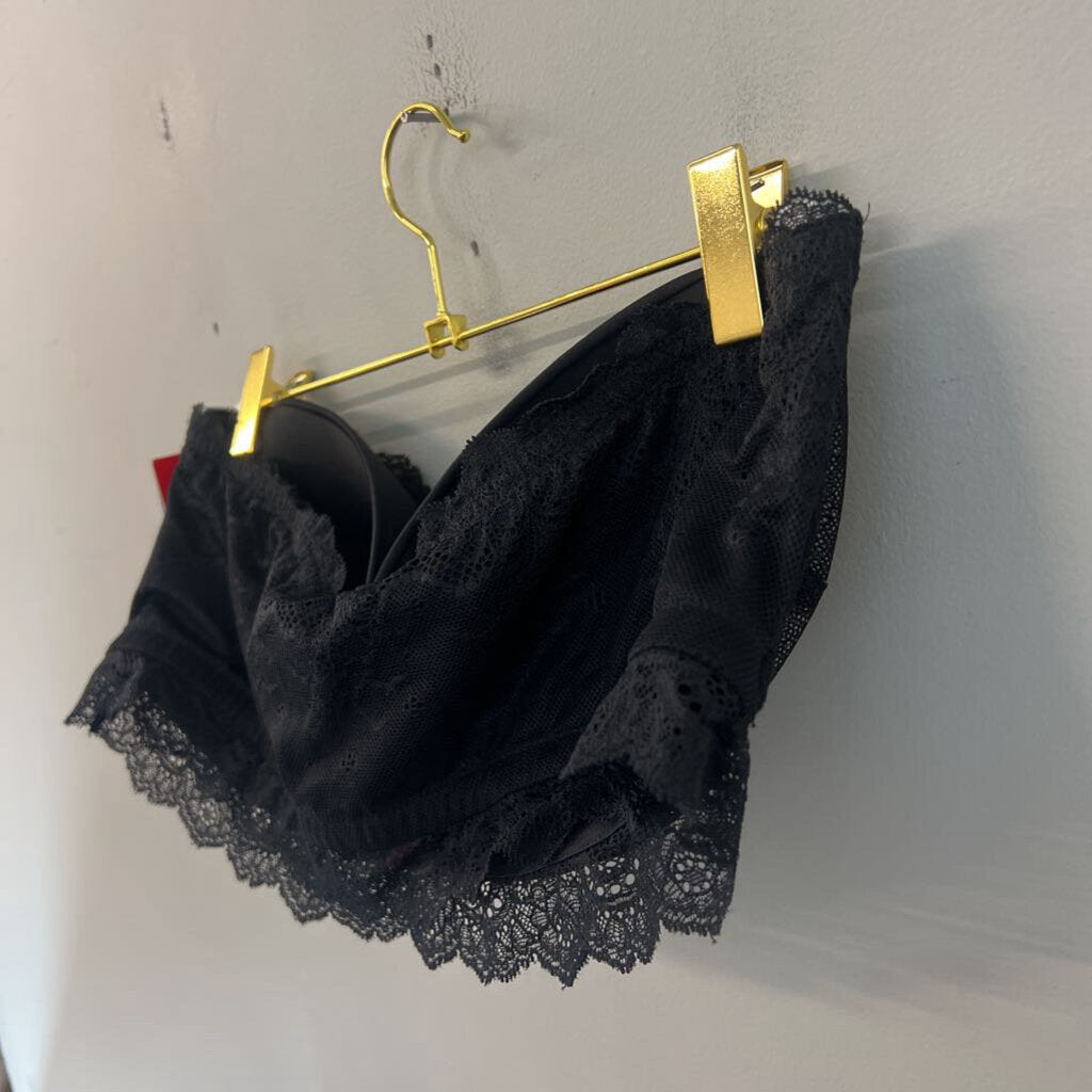 Spanx Black Lace Strapless Bralette Extra Large