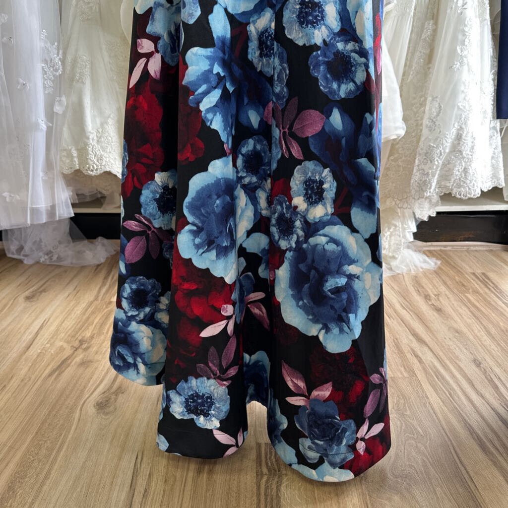 Speechless Black/ Multi Flower Print High Low Formal Dress 11