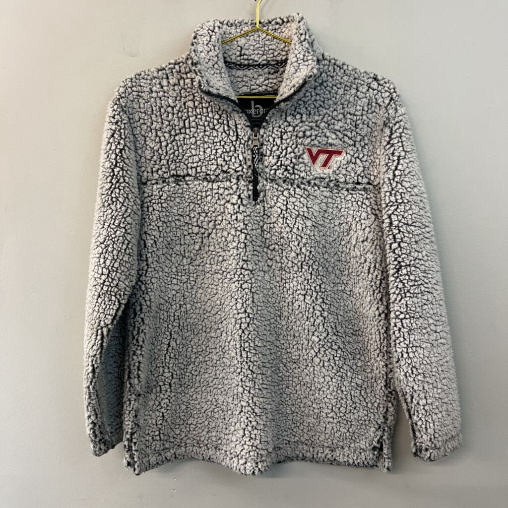 Boxercraft White/ Black Sherpa Quarter Zip Virginia Tech Pullover Small