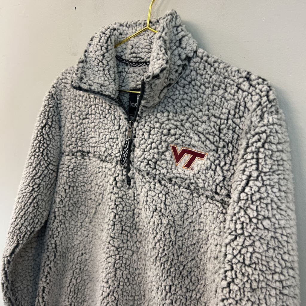 Boxercraft White/ Black Sherpa Quarter Zip Virginia Tech Pullover Small