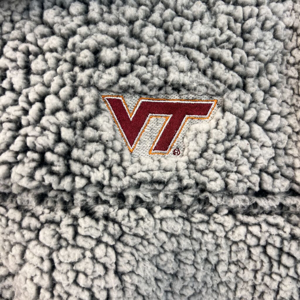 Boxercraft White/ Black Sherpa Quarter Zip Virginia Tech Pullover Small