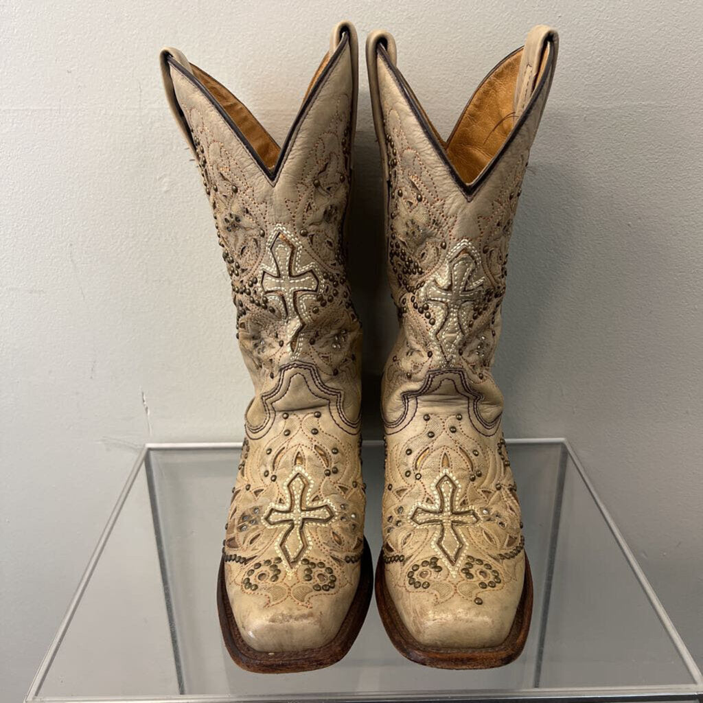 Corral Brown Leather Studded Leather Western Boots 6