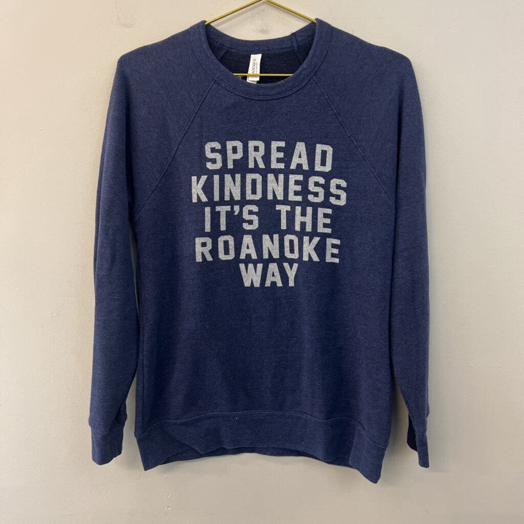 Canvas Blue Spread Kindness Long Sleeve Pullover Small