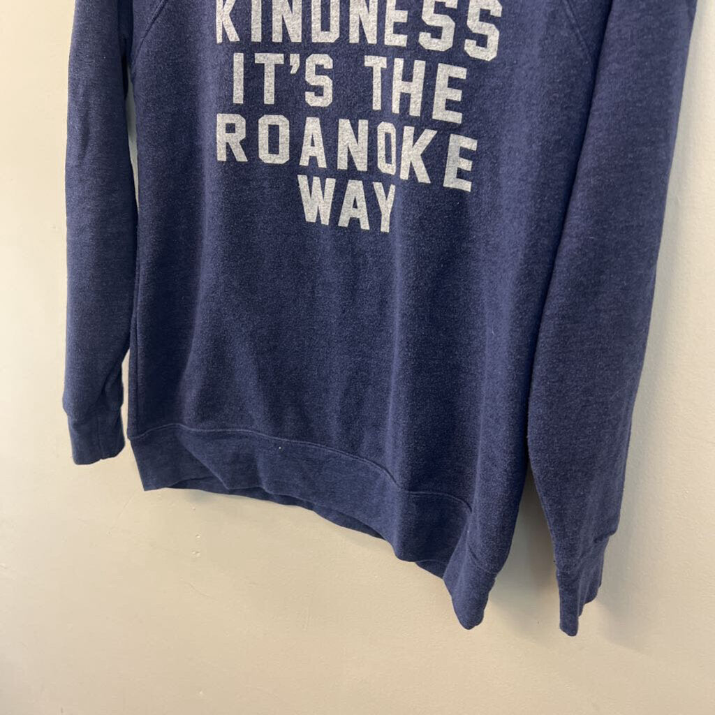 Canvas Blue Spread Kindness Long Sleeve Pullover Small
