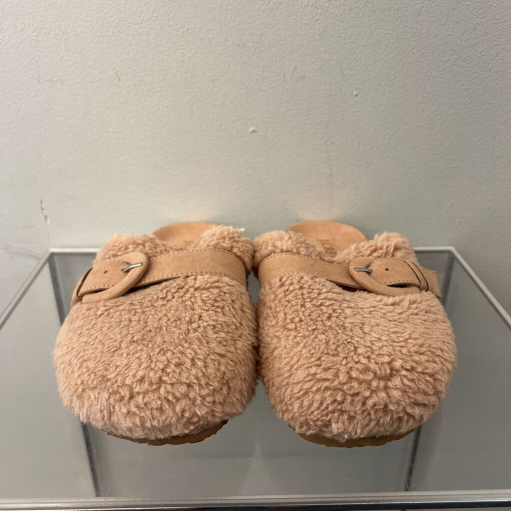 J Crew Brown Sherpa Clog Slippers 5