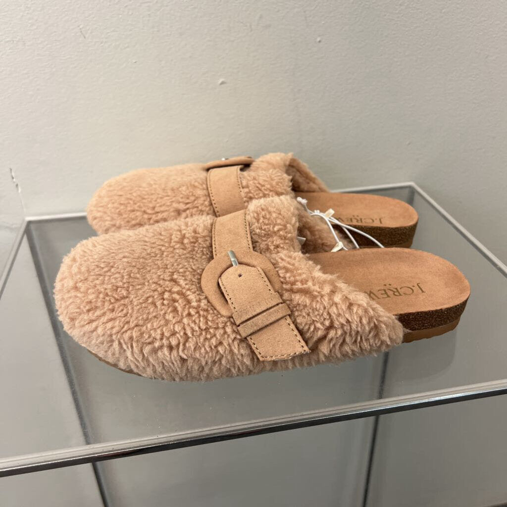 J Crew Brown Sherpa Clog Slippers 5