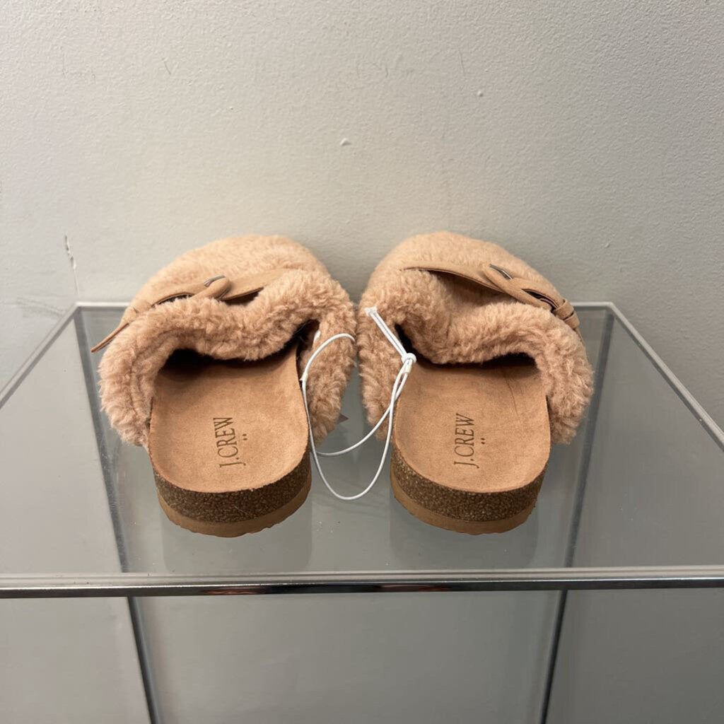 J Crew Brown Sherpa Clog Slippers 5