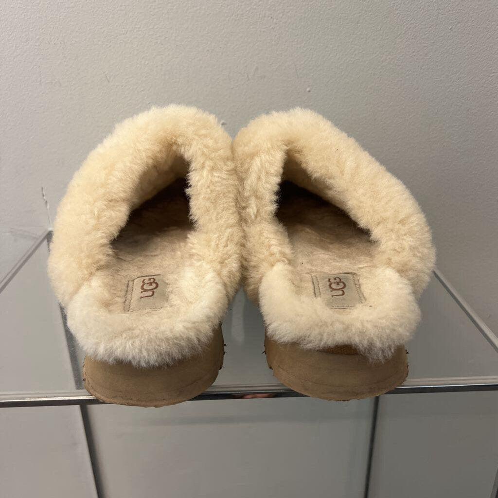 Ugg Brown Disquette Platform Slippers 6.5