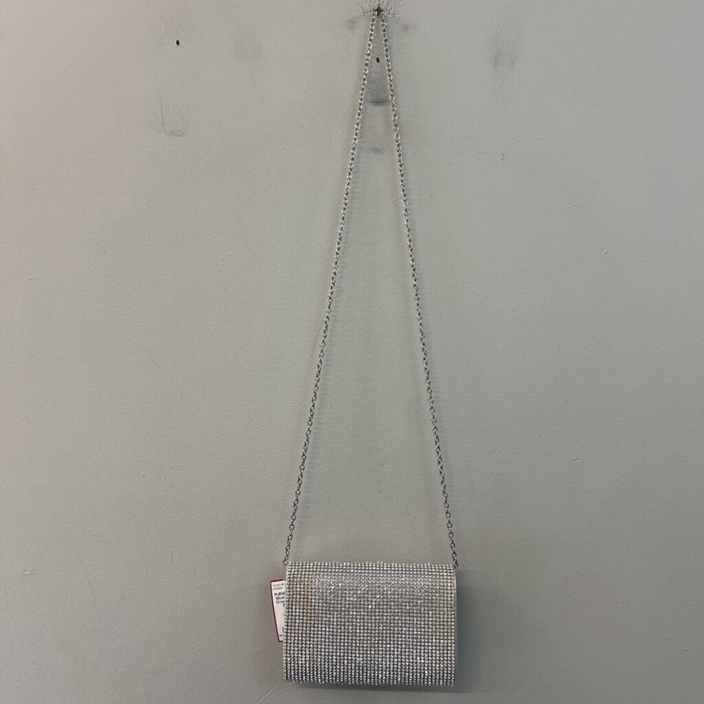 Silver Rhinestone Crossbody Purse