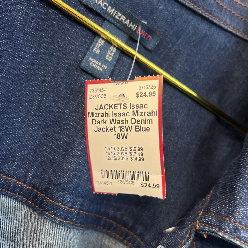 Isaac Mizrahi Dark Wash Denim Jacket 18W