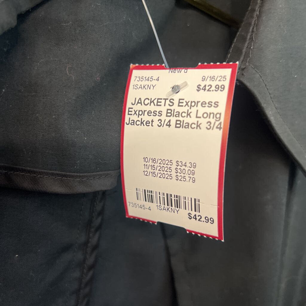 Express Black Long Jacket 3/4