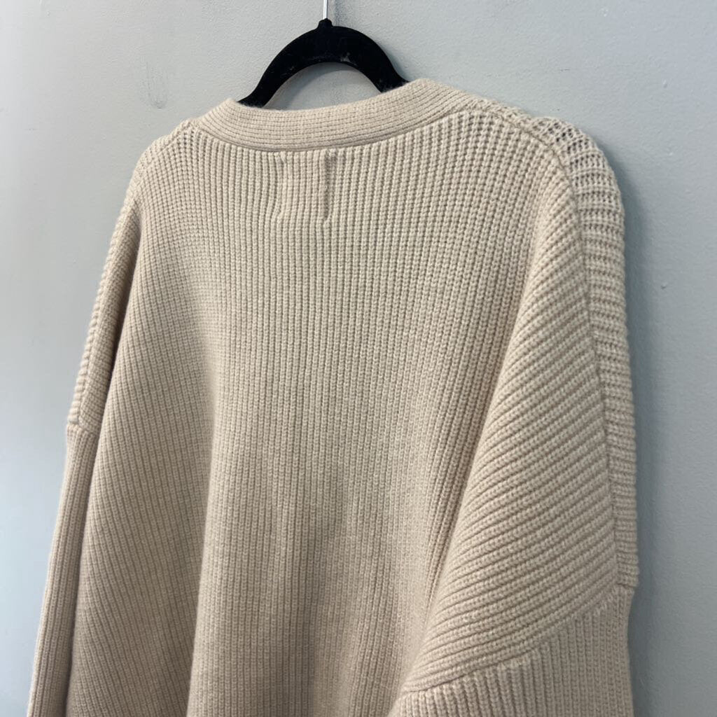 Buket List Cream kNit Cardigan Sweater Large
