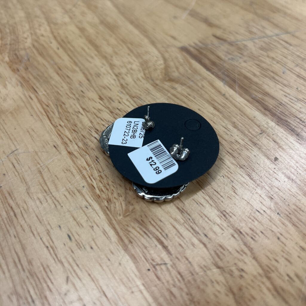 Silver Swirl Stud Earrings