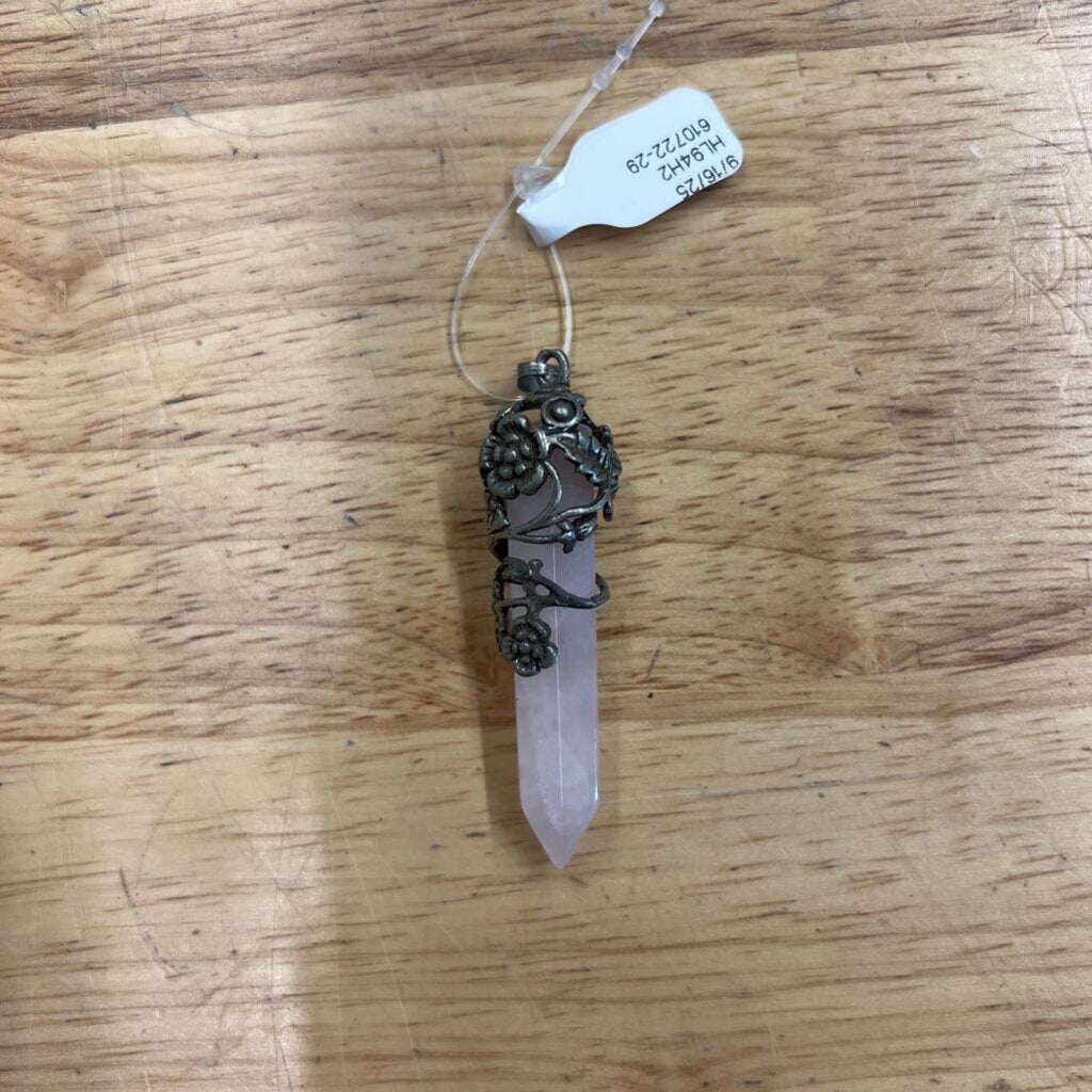 Silver/ Pink Stone Pendant