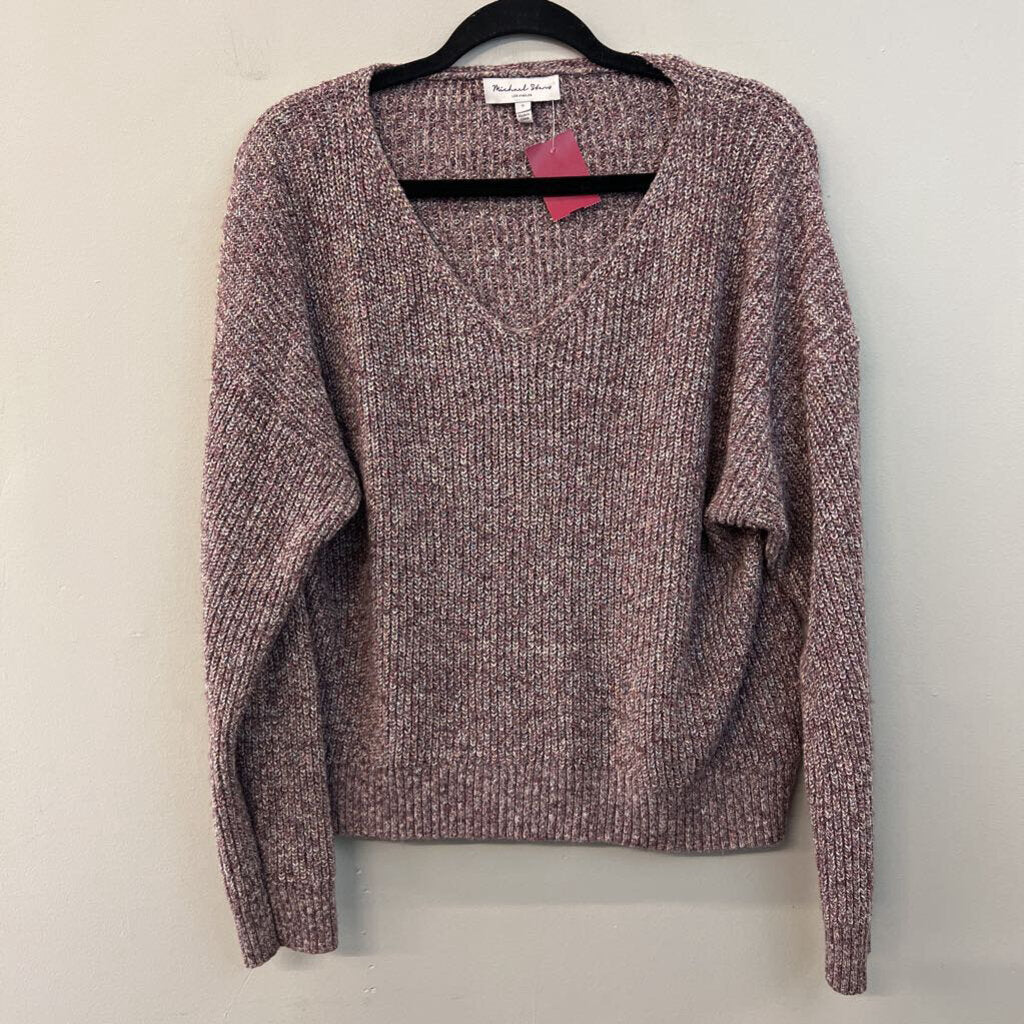 Michael Stars Purple Knit Long Sleeve Sweater Top Small