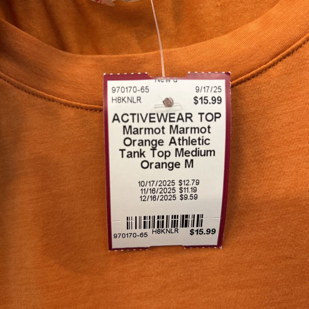 Marmot Orange Athletic Tank Top Medium