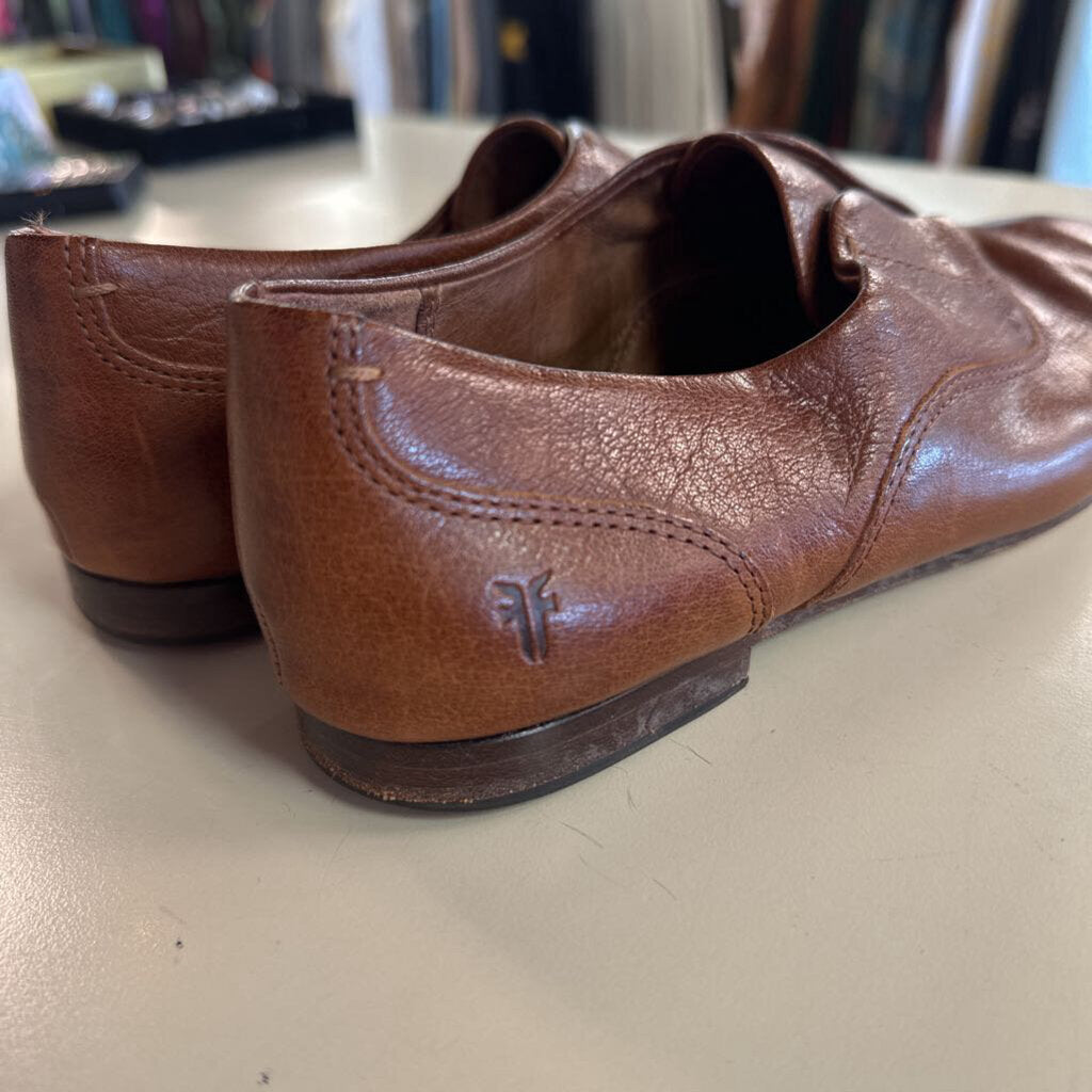 Frye Brown Leather Terri Slip On Shoes 7.5