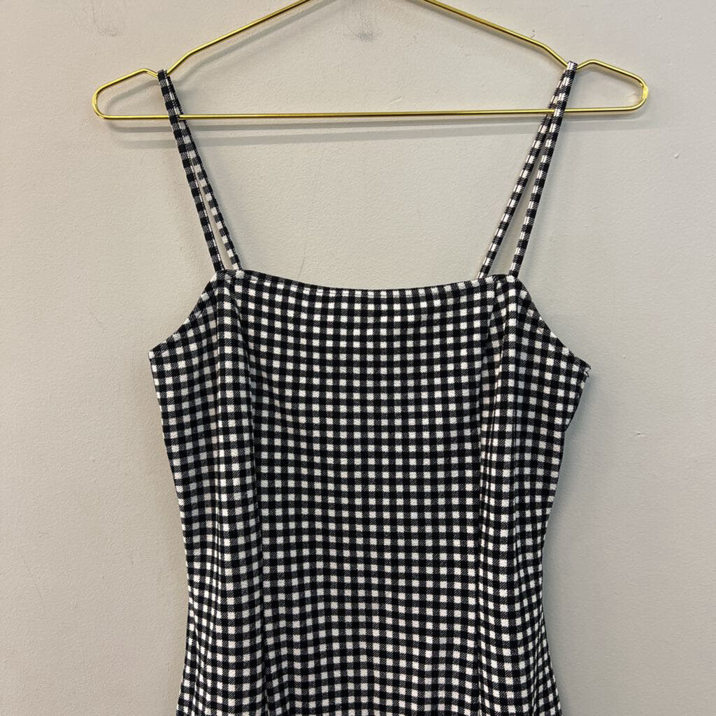 Divided Black/ White Gingham Midi Dress Medium