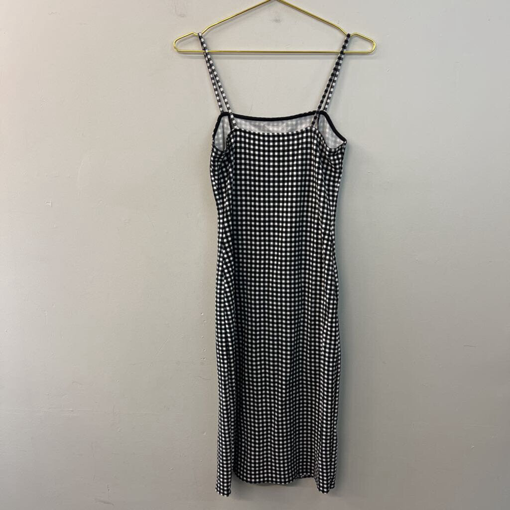 Divided Black/ White Gingham Midi Dress Medium
