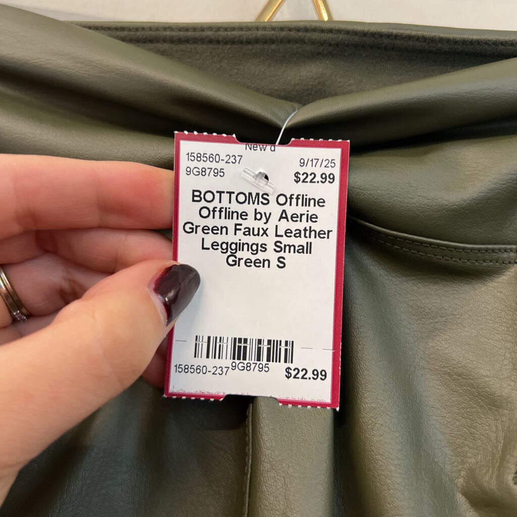 Offline by Aerie Green Faux Leather Leggings Small