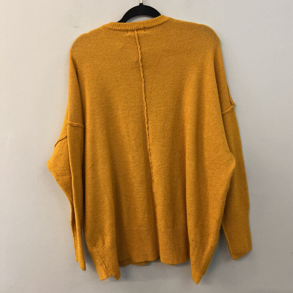 Zenana Yellow Knit Long Sleeve Sweater Top Large