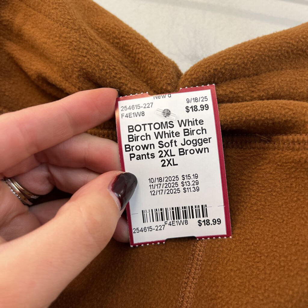 White Birch Brown Soft Jogger Pants 2XL