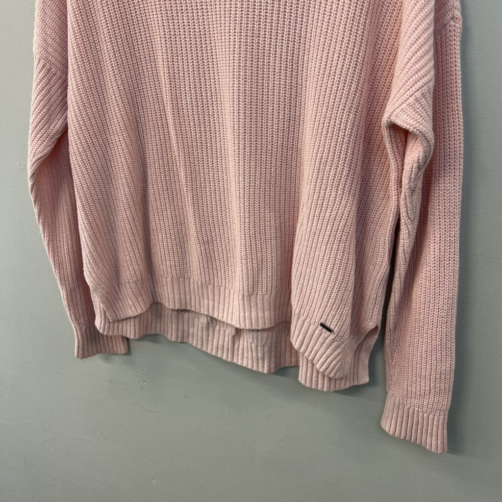 Hollister Pink Knit Long Sleeve Sweater Top Large