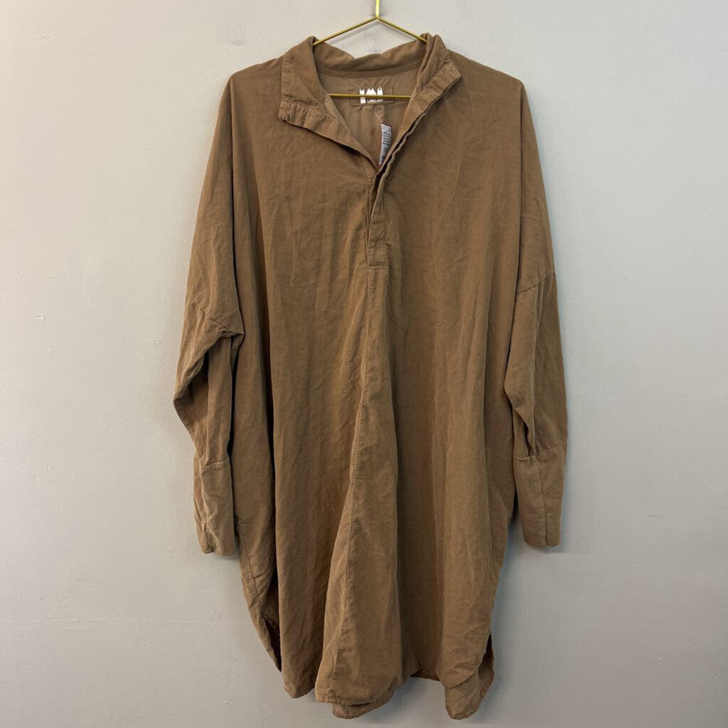Labo Art Brown Corduroy Long Sleeve Dress Medium